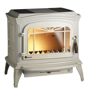 Poêle à bois fonte Invicta Bradford émaillé ivoire - 9 kW